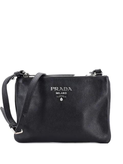 Double Zip Vitello Daino Small crossbody bag by PRADA 
