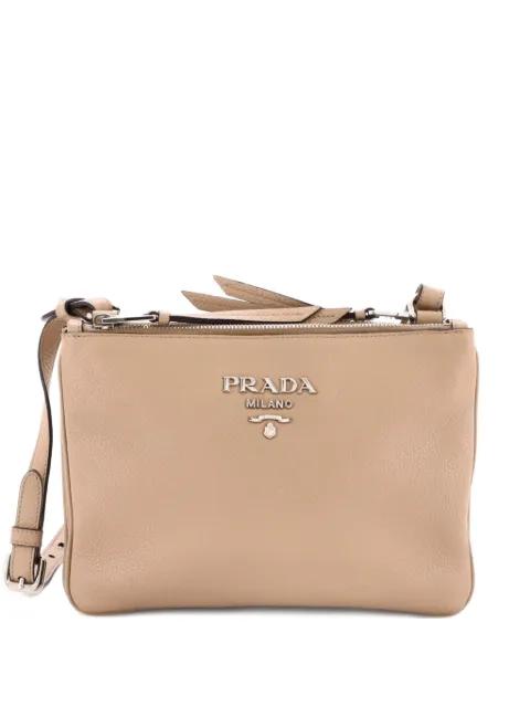 Double Zip Vitello Daino Small crossbody bag by PRADA 
