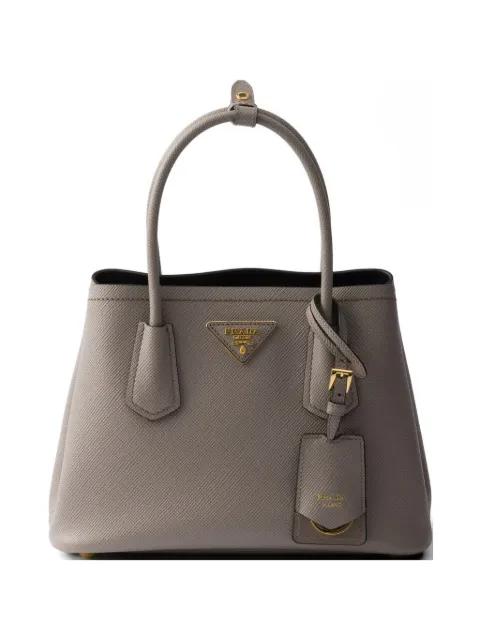 Double small Saffiano leather bag by PRADA