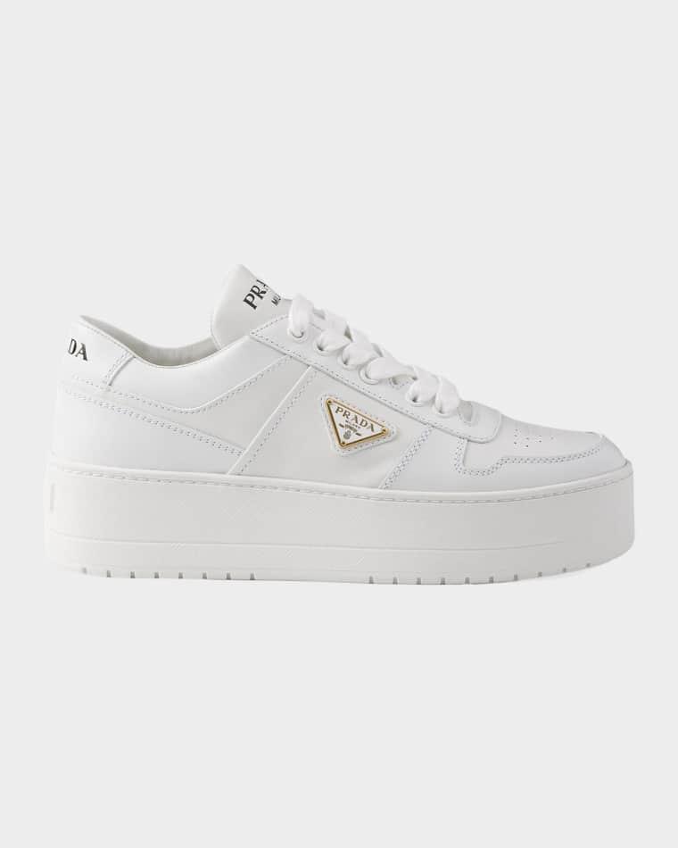 Downtown Bold Leather Sneakers by PRADA
