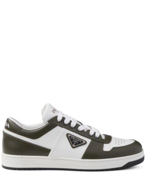 Downtown colour-block leather sneakers by PRADA