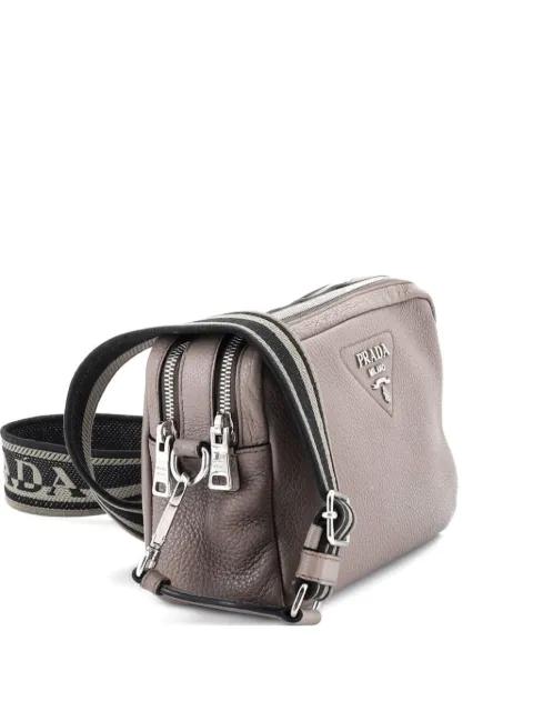 Dual Strap Double Zip Camera Bag Vitello Daino crossbody bag by PRADA 