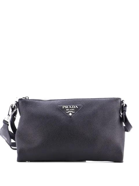 Dual Strap Flat Vitello Daino Medium crossbody bag by PRADA 