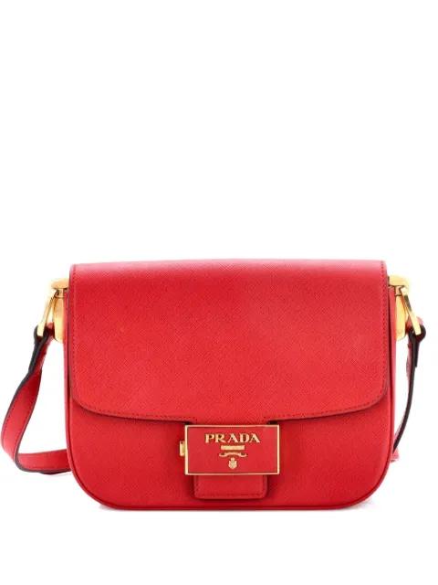Embleme Flap Bag Saffiano Leather Small shoulder bag by PRADA 