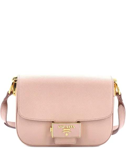 Embleme Flap Bag Saffiano Leather Small shoulder bag by PRADA 