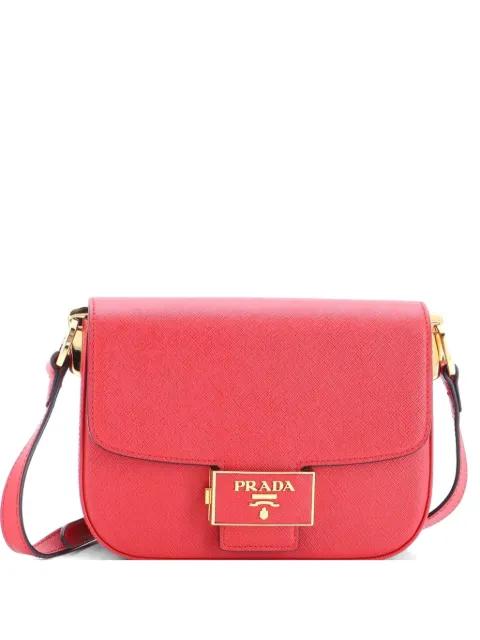 Embleme Flap Bag Saffiano Leather Small shoulder bag by PRADA 