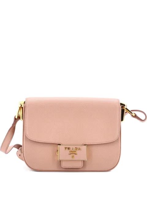 Embleme Flap Bag Saffiano Leather Small shoulder bag by PRADA 