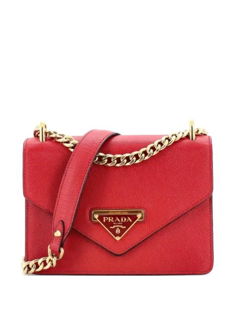 Envelope Flap Chain Shoulder bag Saffiano Leather Small crossbody bag by PRADA 