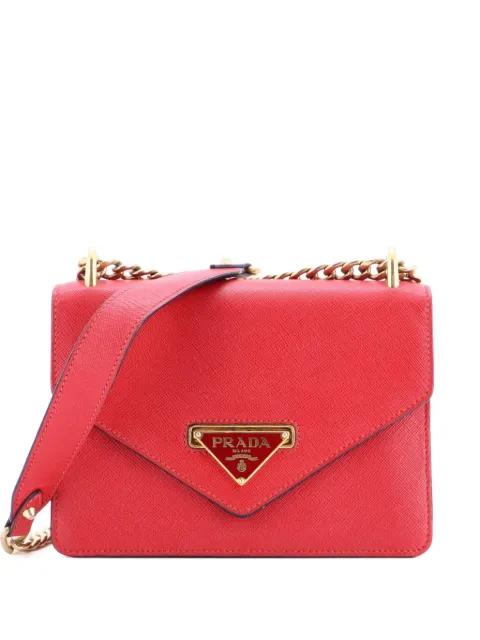 Envelope Flap Chain Shoulder bag Saffiano Leather Small crossbody bag by PRADA 