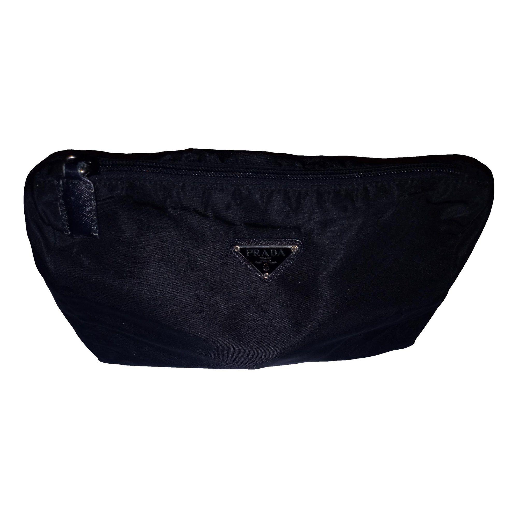 Etiquette cloth clutch bag by PRADA
