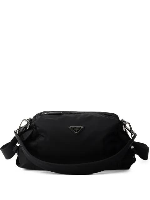 Explore Re-Nylon and leather bag by PRADA