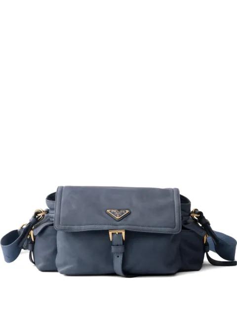 Explore medium nappa leather shoulder bag with flap by PRADA