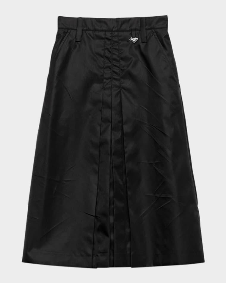 Flared Re-Nylon Midi Skirt by PRADA