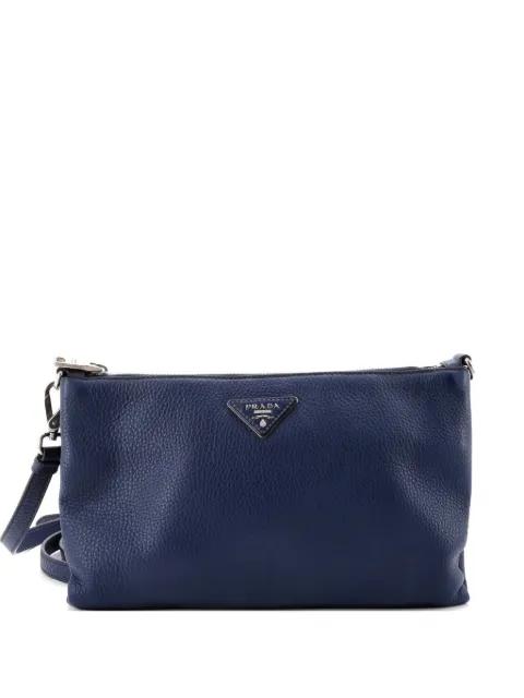 Flat Zip Vitello Daino Mini crossbody bag by PRADA 