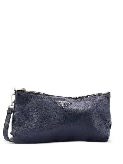 Flat Zip Vitello Daino Mini crossbody bag by PRADA 