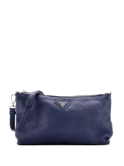Flat Zip Vitello Daino Mini crossbody bag by PRADA 