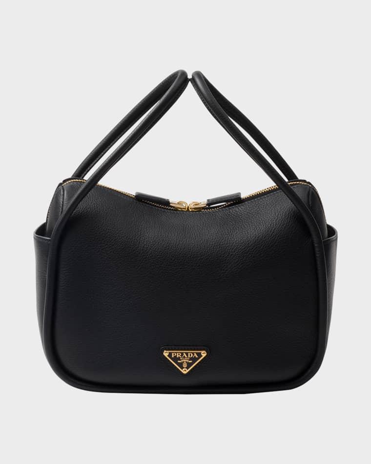 Flou Zip Leather Top-Handle Bag by PRADA