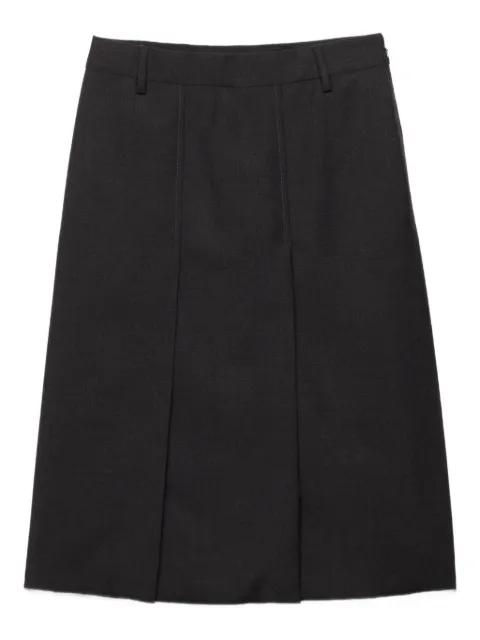 Grisaille pleated midi skirt by PRADA