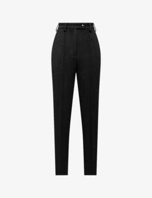High-rise slim-fit stretch-woven trousers by PRADA