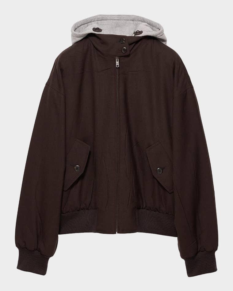 Hooded Rush Stitch Jacket by PRADA