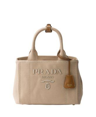 Jardiniere Small Cotton Canvas Handbag by PRADA