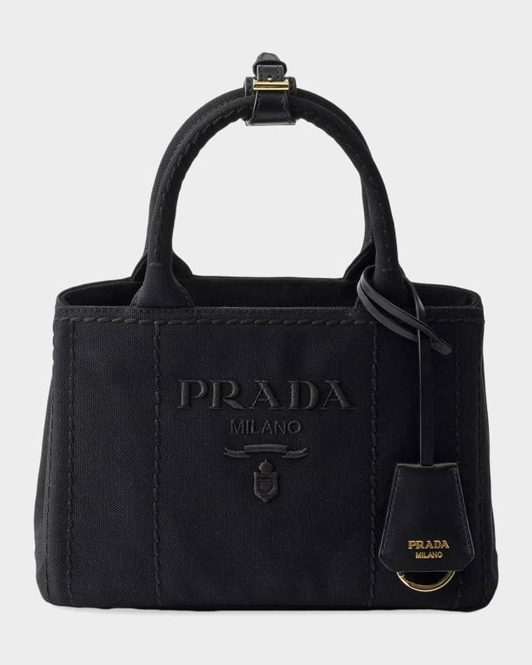 Jardinire Cotton Canvas Mini Top-Handle Bag by PRADA
