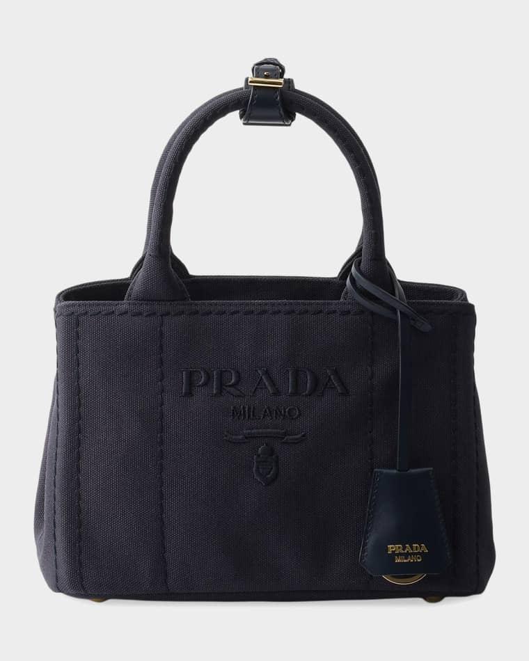 Jardinire Cotton Canvas Mini Top-Handle Bag by PRADA