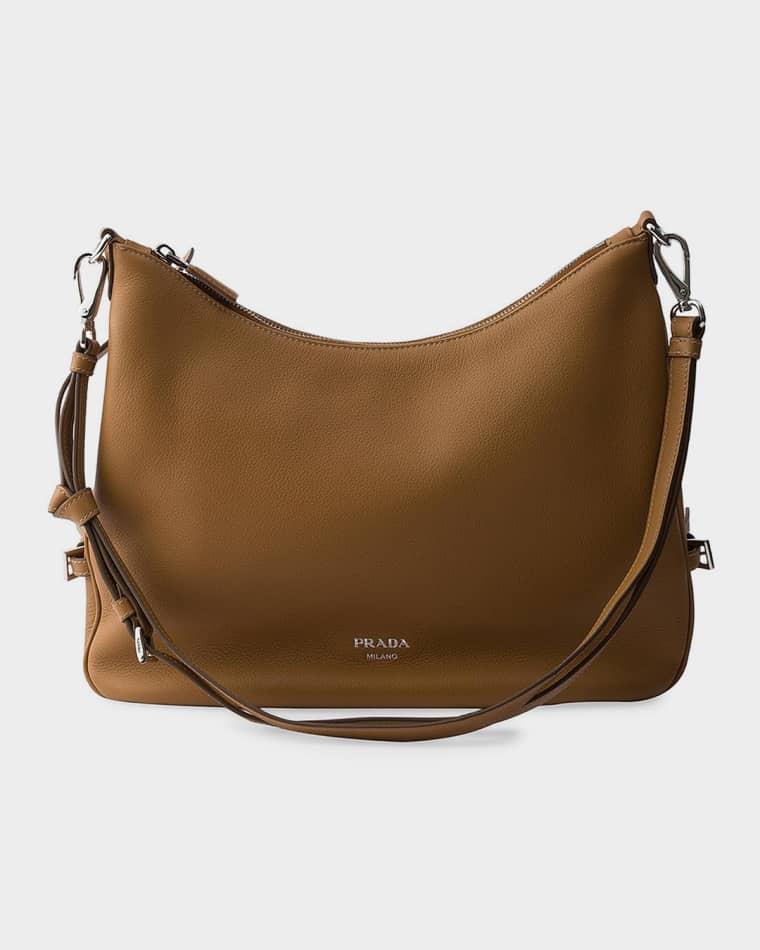 Large Leather Shoulder Bag by PRADA