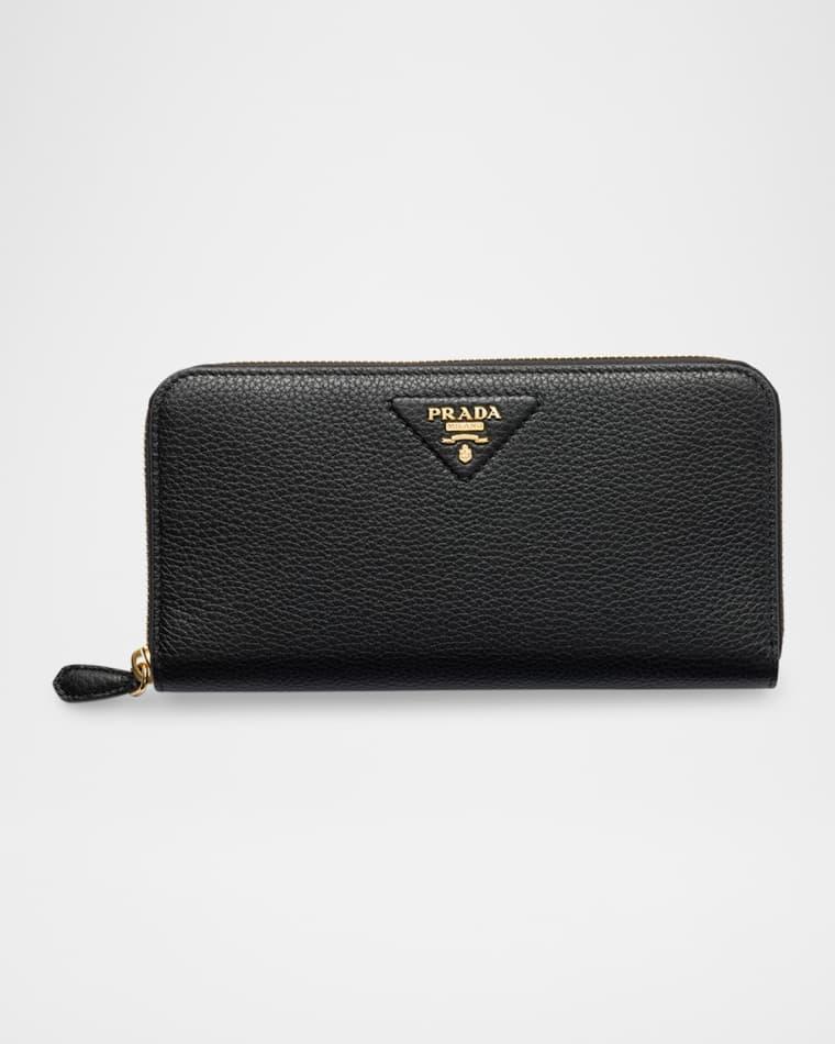 Large Leather Zip Wallet by PRADA