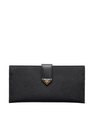 Large Saffiano And Leather Wallet by PRADA