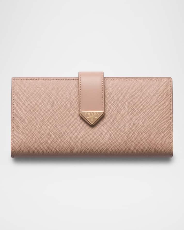 Large Saffiano and Smooth Leather Wallet by PRADA