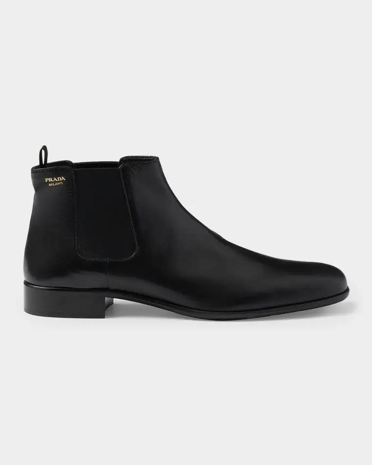 Leather Ankle Booties by PRADA