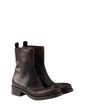 Leather Mid-Calf Boots by PRADA
