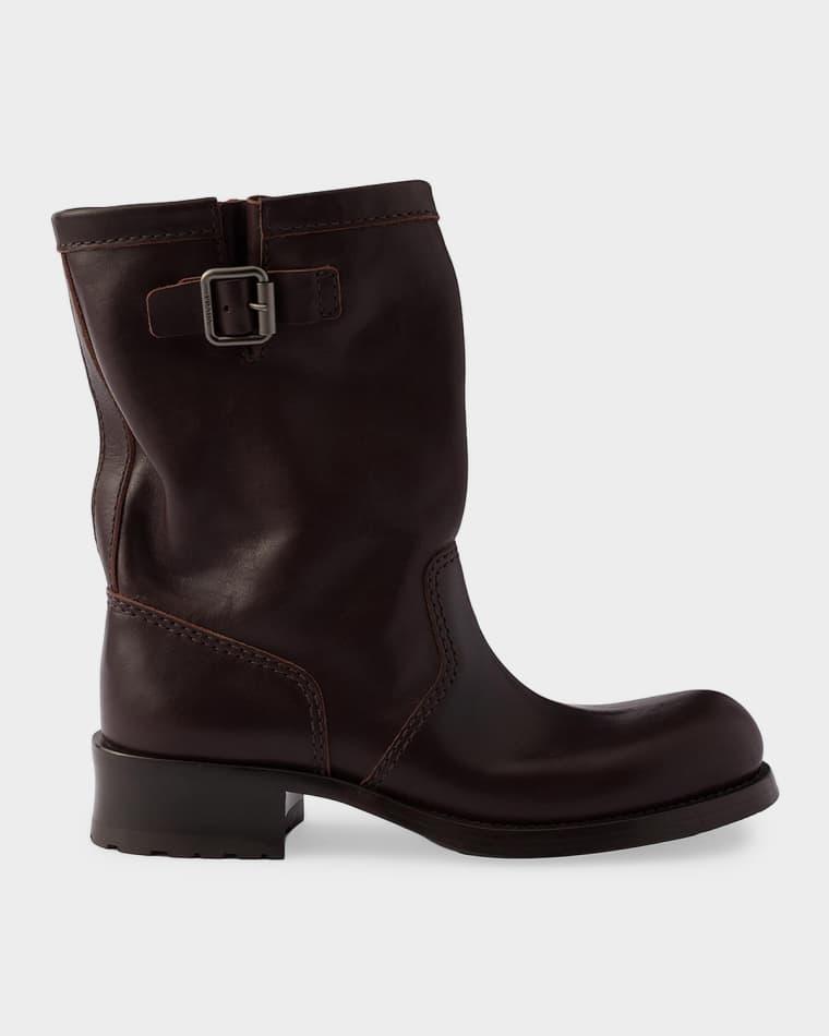 Leather Mid-Calf Boots by PRADA