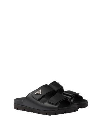 Leather Strap Slides by PRADA