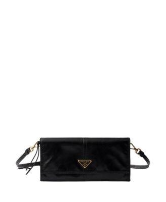 Leather Wallet With Shoulder Strap by PRADA