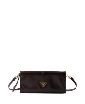 Leather Wallet With Shoulder Strap by PRADA