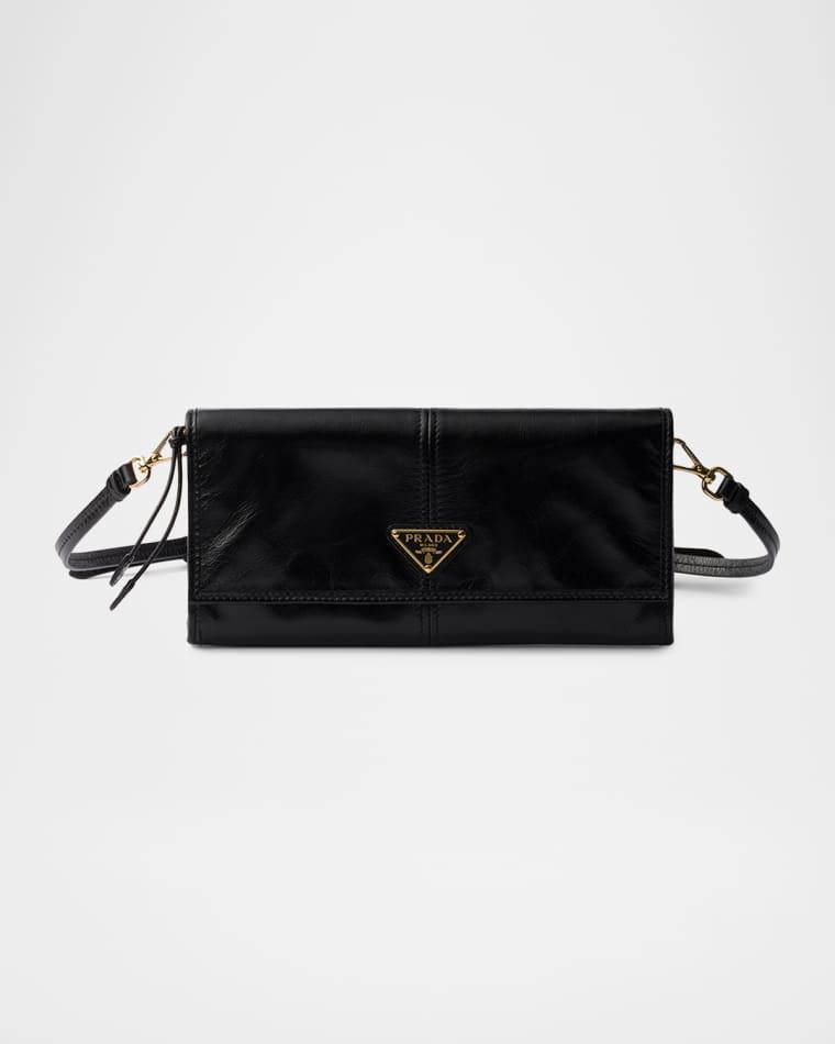 Leather Wallet with Shoulder Strap by PRADA