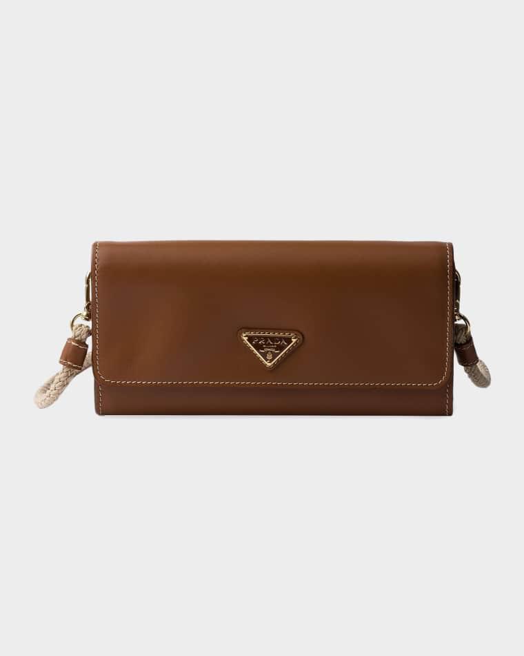 Leather Wallet with Shoulder Strap by PRADA