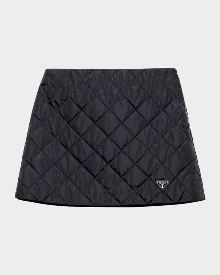 Lightweight Quilted Re-Nylon Mini Skirt by PRADA