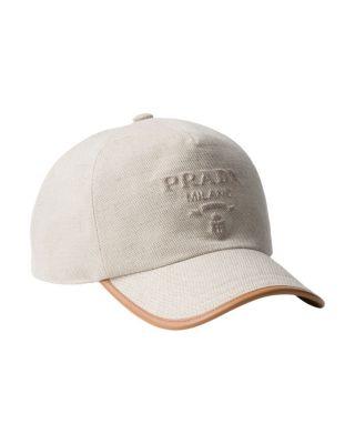 Linen Blend Baseball Cap by PRADA