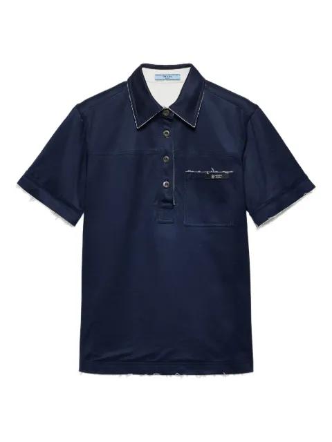 Lisle logo-label cotton polo shirt by PRADA