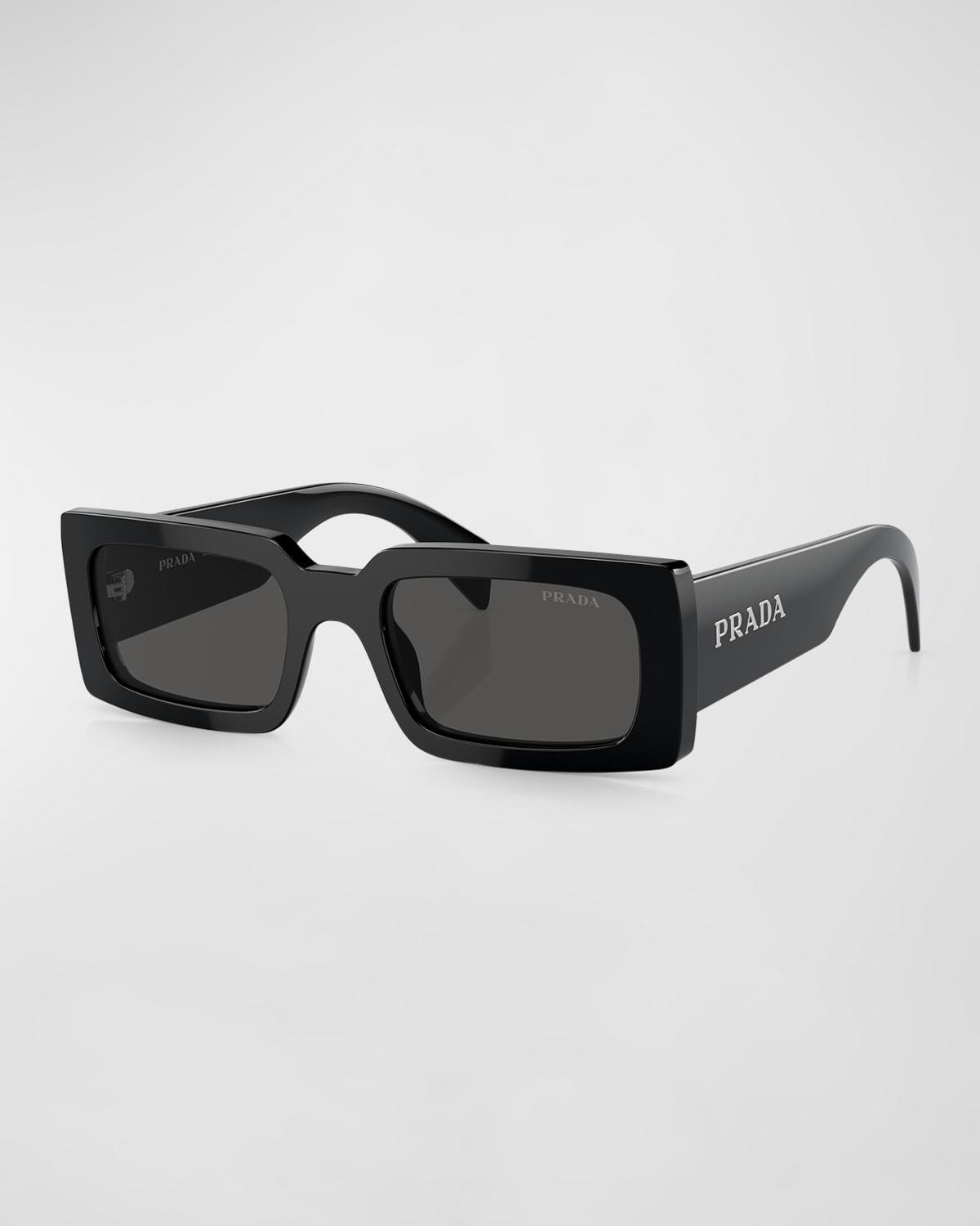 Logo Acetate Rectangle Sunglasses by PRADA