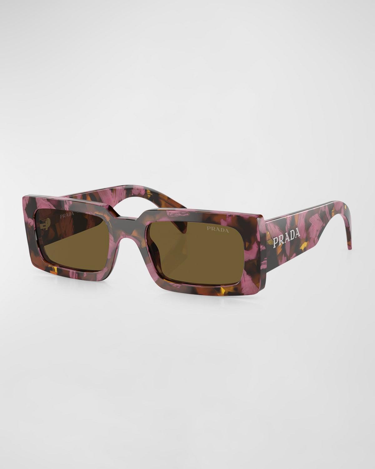 Logo Acetate Rectangle Sunglasses by PRADA