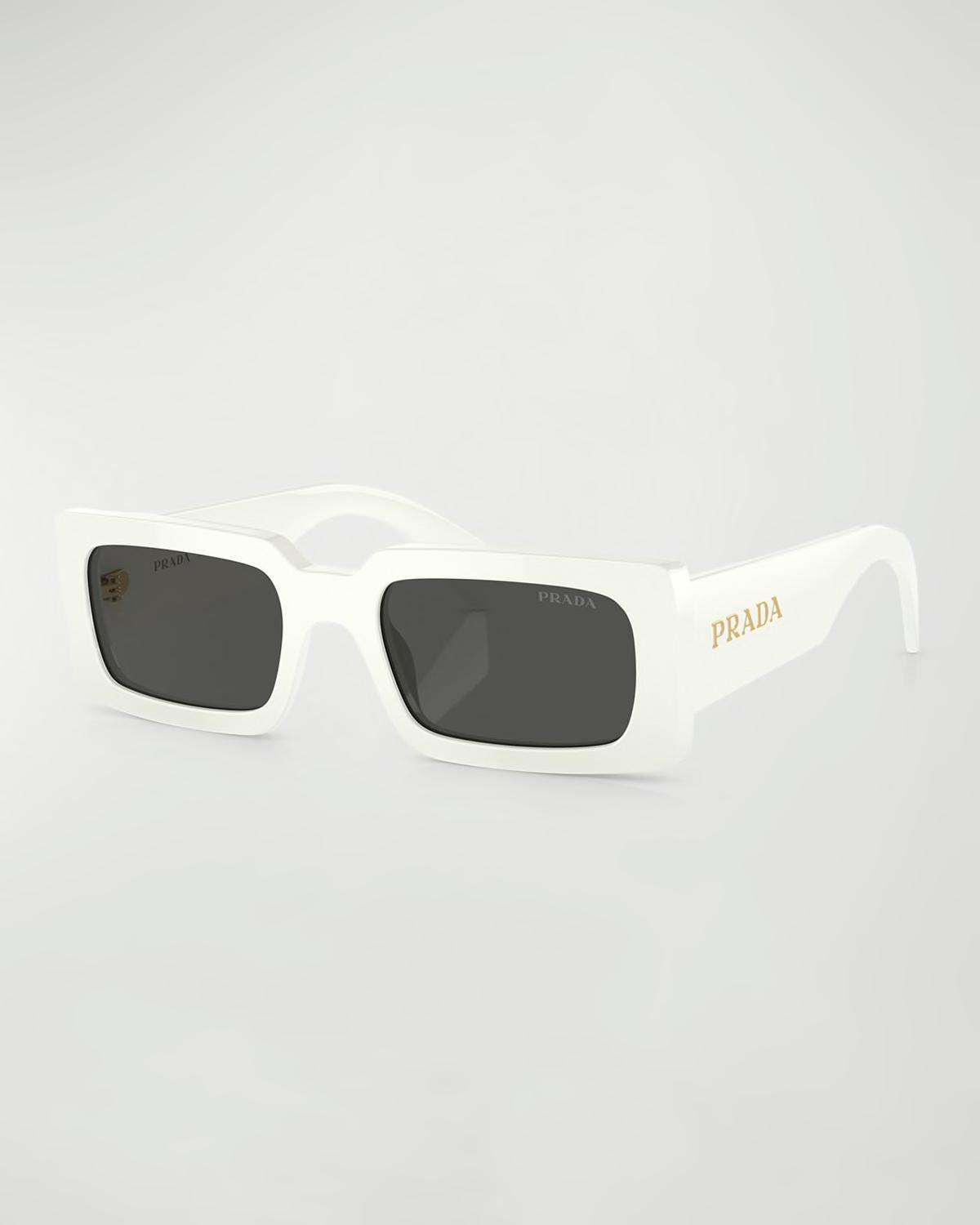 Logo Acetate Rectangle Sunglasses by PRADA