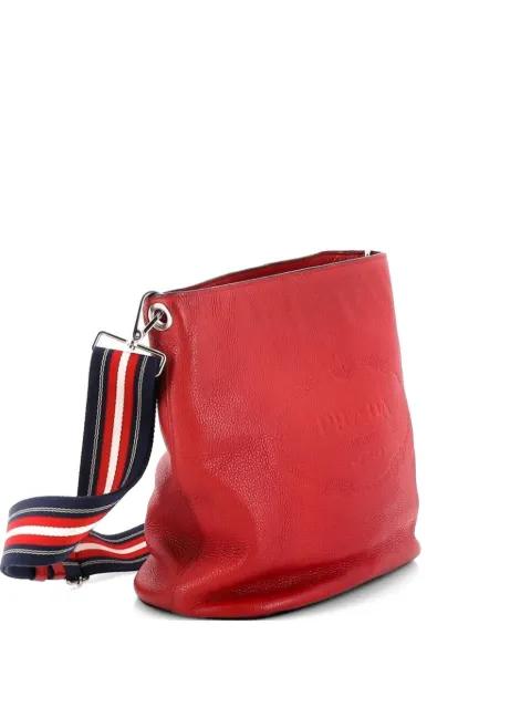 Logo Bucket Messenger Bag Vitello Phenix Small crossbody bag by PRADA 
