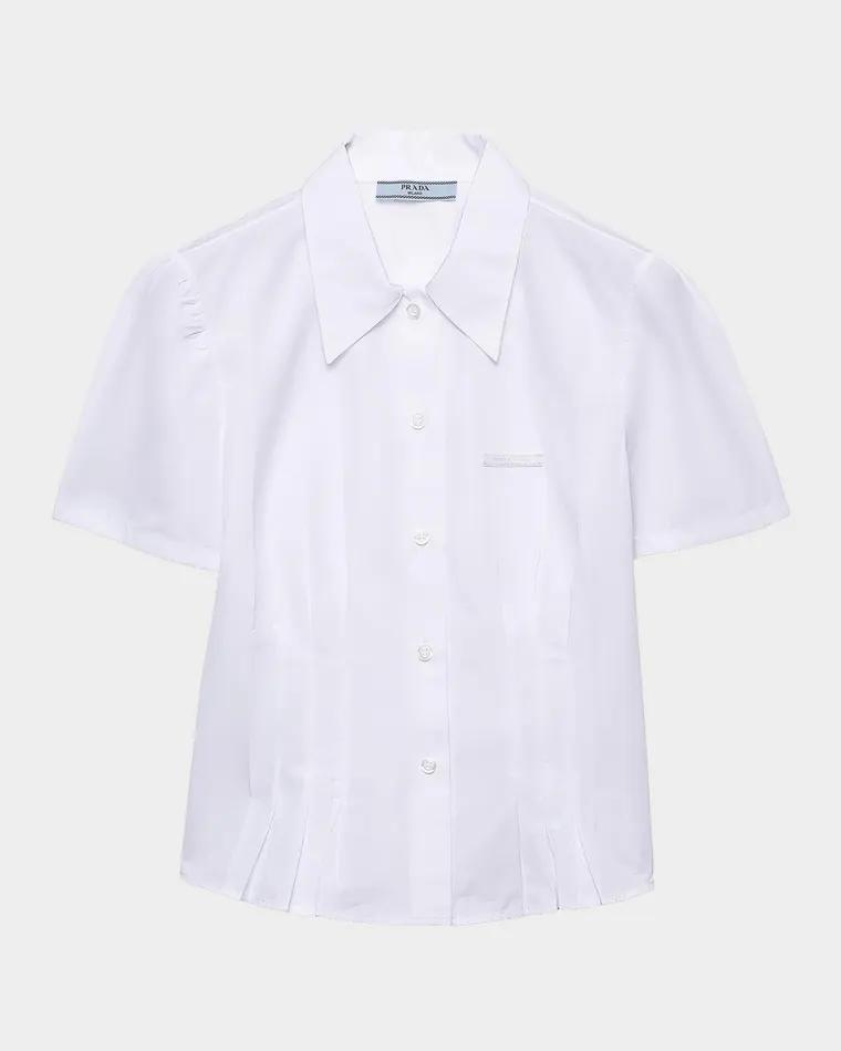 Logo Cotton Poplin Shirt by PRADA