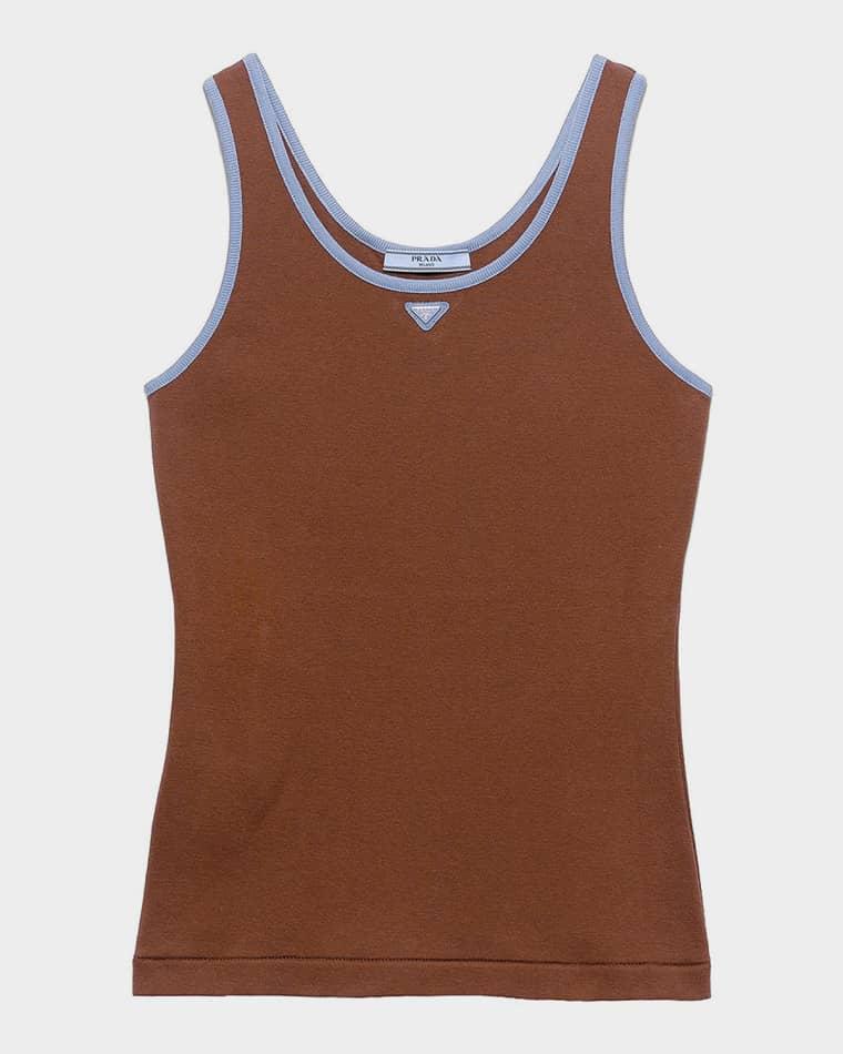 Logo Cotton Tank Top by PRADA