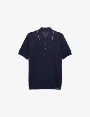 Logo-Intarsia Silk-Cotton Polo Shirt by PRADA