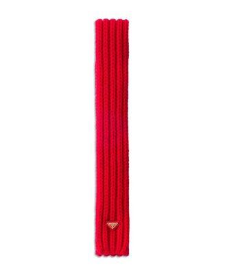 Logo Ribbed Wool Scarf by PRADA